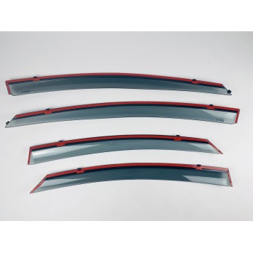 Дефлектори вікон Hyundai Sonata 2010-2015 з нерж. хром полоскою-5